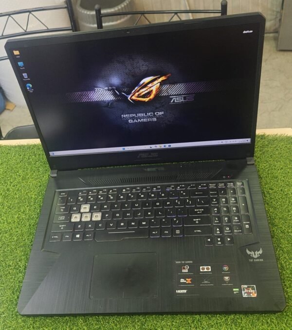 Asus TUF Gaming 💪   17inch Bezzeless IPS  Ryzen 5 3550H  Ram 8gb 🔥 Ssd 512Gb 🔥  GTX 1650 4Gb Dedicated Graphics card  Multi colour keyboard